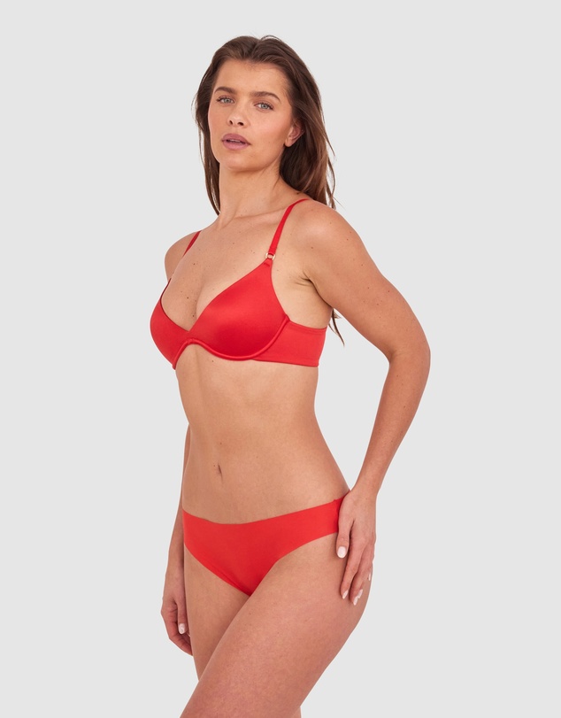 Bras N Things - Sexy Basics Push Up Scoop-Dark Red