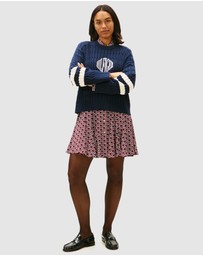 Tommy Hilfiger - Logo Embroidery Relaxed Cable Knit Jumper