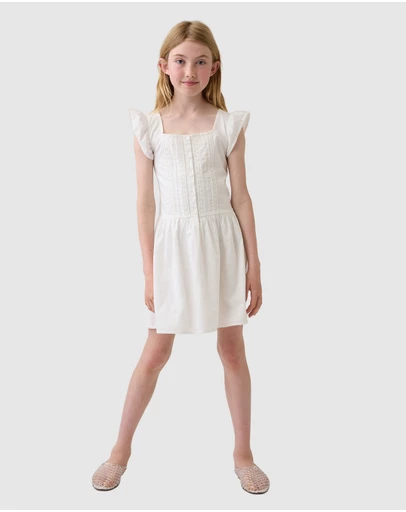GAP - SS Lace Trim Dress - Teens
