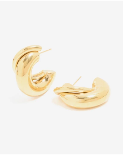 Lovisa - Waterproof Gold Plated Stainless Steel Medium Illusion Hoop Earrings