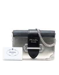 Pre-Loved by Azura Reborn - Pre-Loved Saffiano Trimmed Metallic Vitello Cahier Bag