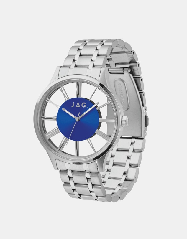 Jag - Gerroa Mens Blue Dial 43mm Silver Watch