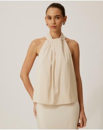 Tussah - Ruby Satin Halter Top