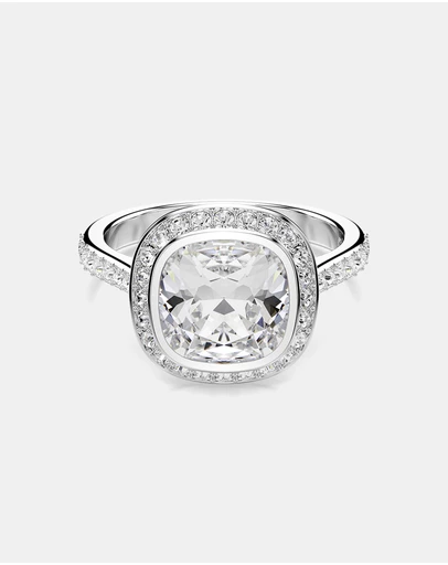 Swarovski - Una:Ring Cushion Halo Cry/Rhs