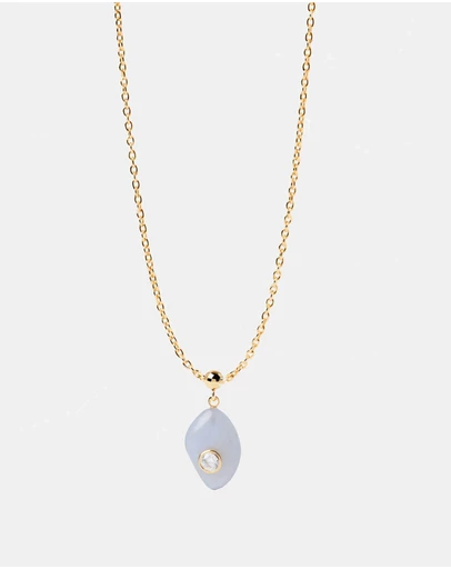 PDPAOLA - Serenity Blue Agate Charm Necklace