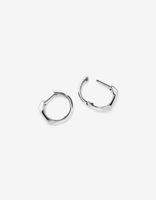 Michael Hill - Diamond Star Accent Signet Huggie Hoop Earrings in Sterling Silver