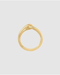 Elli Jewelry - Ring Organic Elegant in 925 Sterling Silver Gold Plated