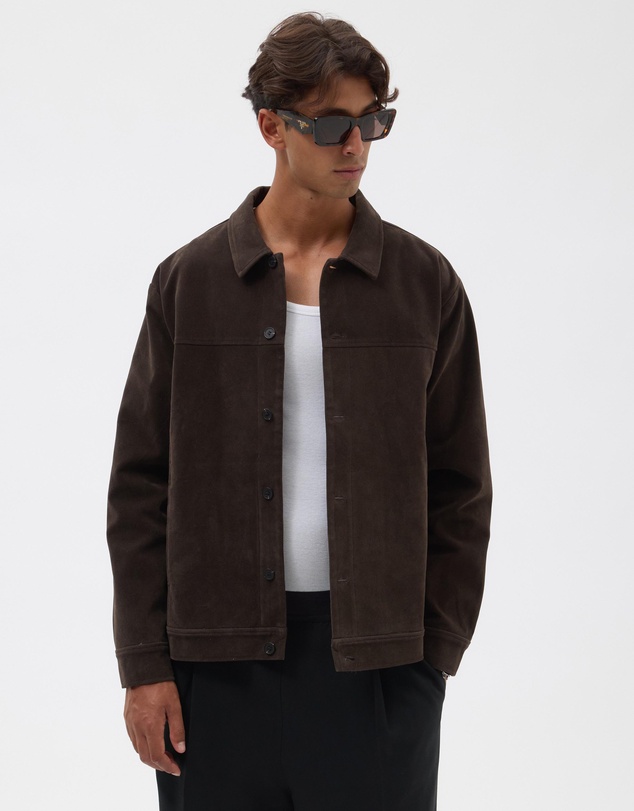 AERE - Suede Look Harrington Jacket