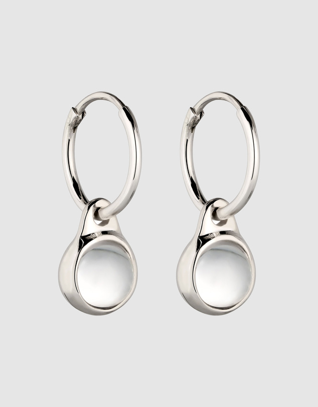 Elli Jewelry - Rock Crystal Huggie Hoop Earrings in 925 Silver