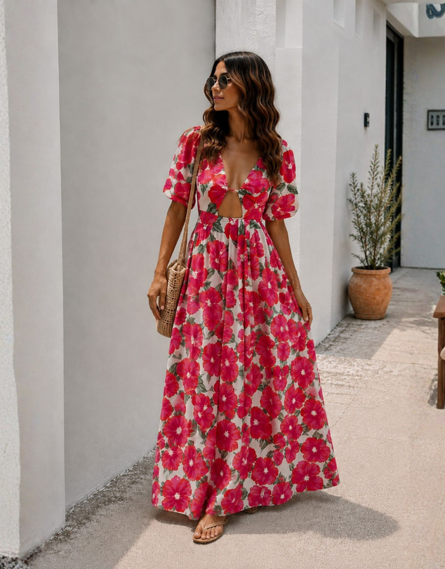 Esther & Co - Delarina Dress - Pink Floral