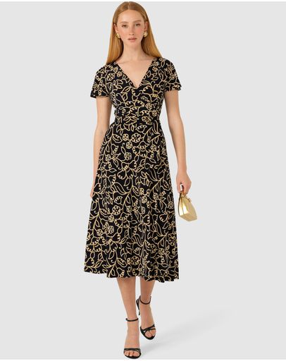 Navy Gold Flower