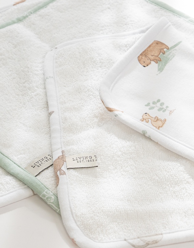 Living Textiles - 3 Pack Organic Wash Cloths - Australiana