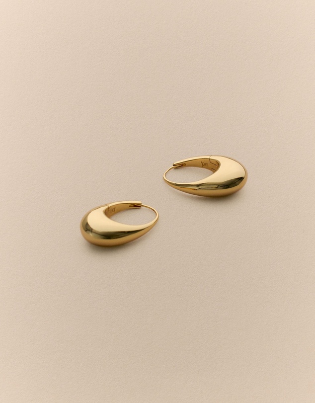 Trenery - Etty Teardrop Hoops in Gold