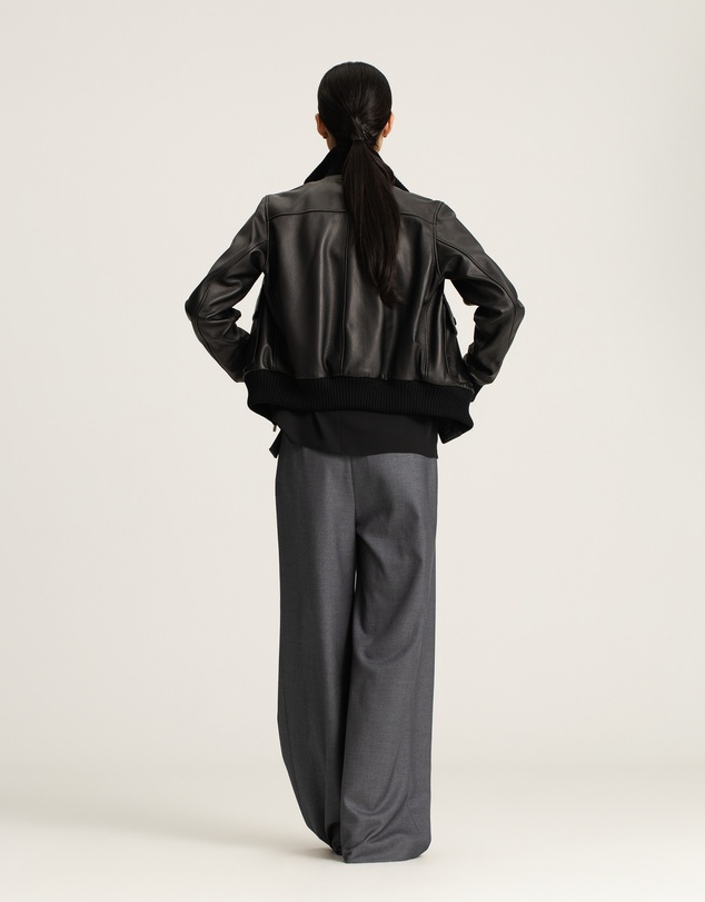 IDA+S - Amira Wool Asymmetrical Pleated Trousers