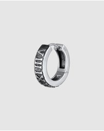Kuzzoi - ICONIC EXCLUSIVE - Earrings Single Creoles Roman Numerals in 925 Sterling Silver Oxidised