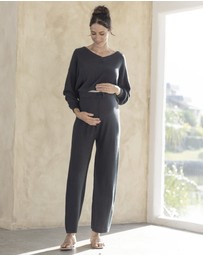Angel Maternity - Evelyn Lightweight Cotton Knit in Slate Grey