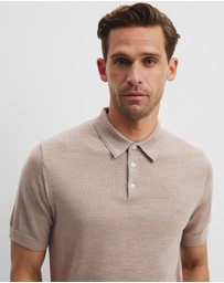 Country Road - Australian Merino Short Sleeve Button Knit Polo