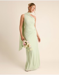 Six Stories - One Shoulder Neck Tie Chiffon Bridesmaid Dress