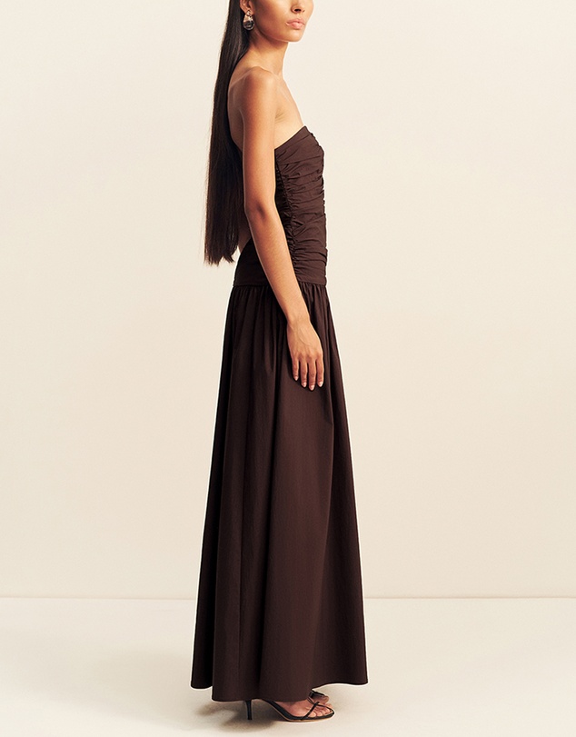 Shona Joy - Campbell Pleated Drop Waist Maxi Dress