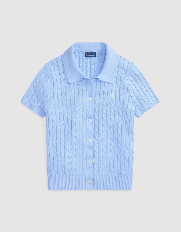 Polo Ralph Lauren - Cable Cotton Short-Sleeve Polo Cardigan - The ICONIC Exclusive