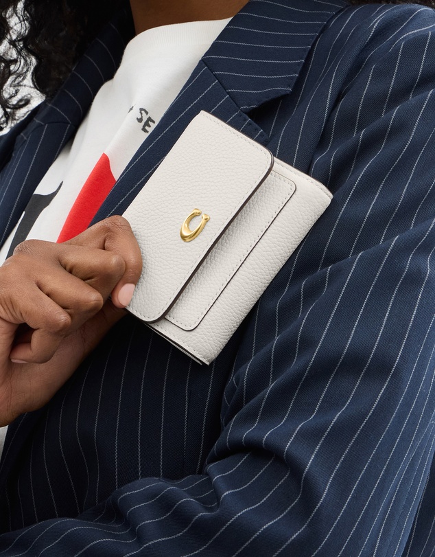 Coach - Polished Pebble Leather Mila Small Flap Wallet