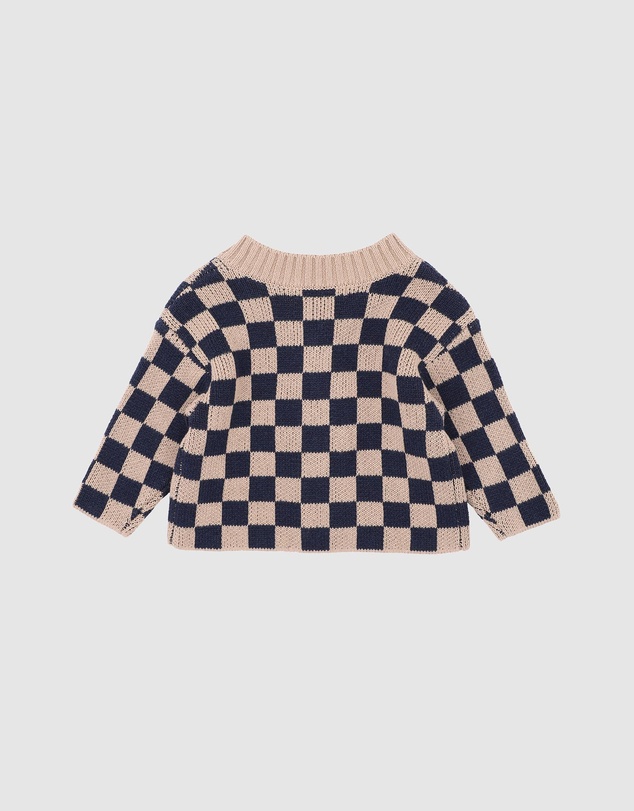 Fox & Finch - Wild Side Check Knitted Cardigan - Babies