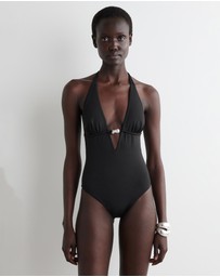 COS - Embellished Plunge-Neck Swimsuit