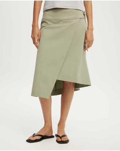 Cotton On - Lexi Utility Wrap Midi Skirt