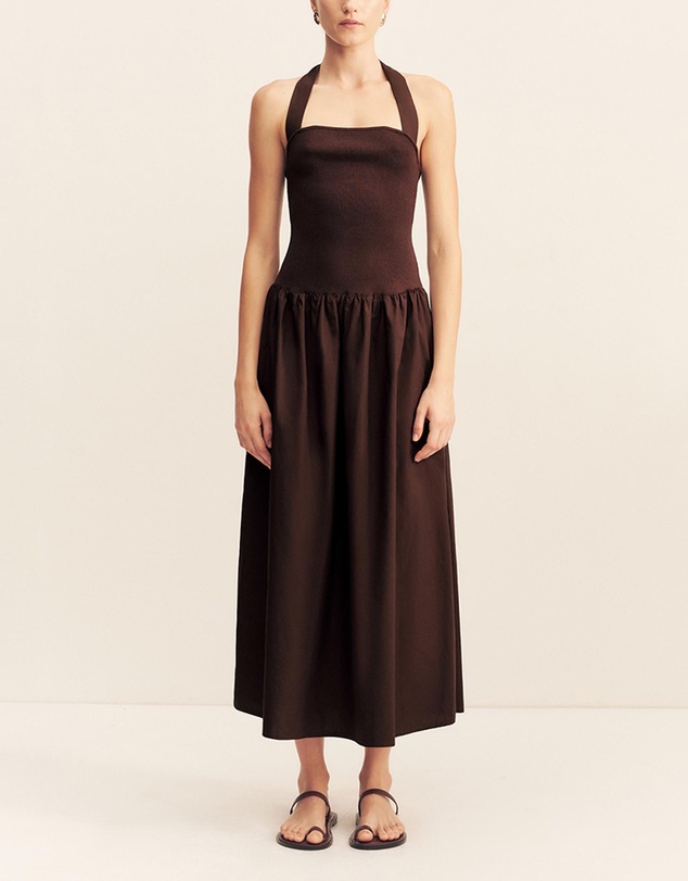 Shona Joy - Aliah Halter Tie Midi Dress
