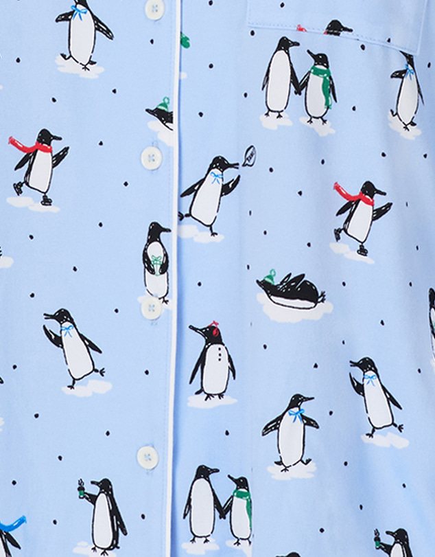 Kate Spade - Printed Jersey Button Up Long Sleeve Long Pyjama Set