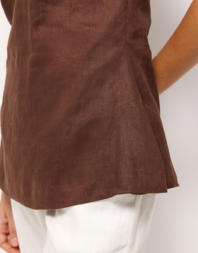 AERE - Sol Bead Trim Linen Halter Top