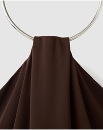 M.N.G - Fine-Knit Dress With Choker Collar