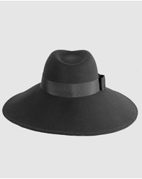 Max Alexander - Wide Brim Black Winter Hat