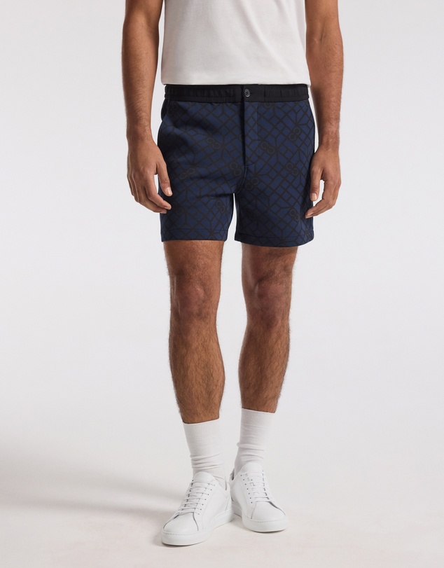 Calibre - Monogram Print Sweatshorts Mid Blue