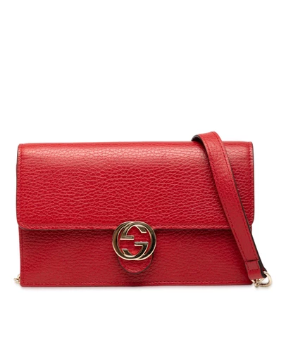 Pre-Loved by Azura Reborn - Pre-Loved Leather Interlocking G Dollar Wallet on Chain