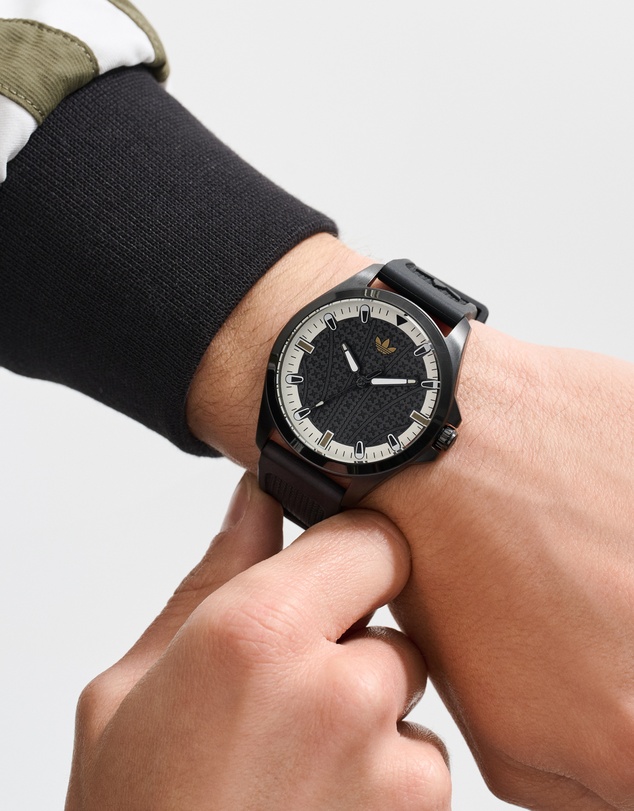 adidas Originals - Originals Iconic One 40mm IP Black Steel Silicone Watch