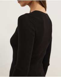 Atmos&Here - Kaia Long Sleeve Rib Knit Top