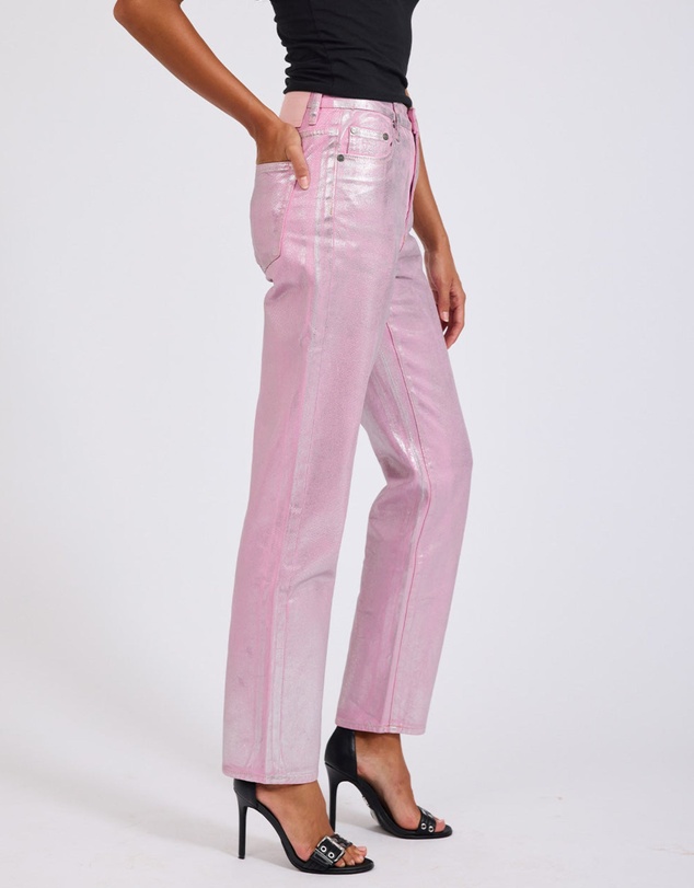 ONE TEASPOON - Pink Envy Foil Awesome Baggies High Waist Jeans