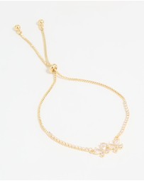 Lovisa - Gold Plated Cubic Zirconia Double Butterfly Toggle Bracelet