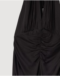 Revibe - Repaired Shona Joy Agnes Halter Neck Maxi Dress - AU 10