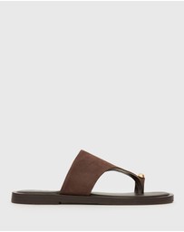 Betts - Dolphin Leather Thong Sandals