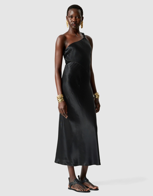 & Other Stories - One-Shoulder Satin Midi Dress