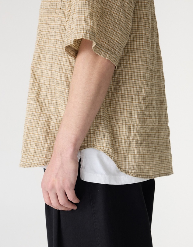 Bassike - Crinkle Check SS Shirt