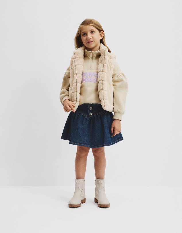 Country Road - Australian Cotton Blend Sequin Half Zip Sweat
