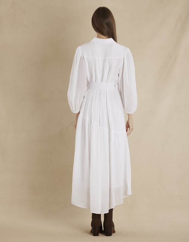 Amelius - Poeta Ramie Pintuck Belted Dress