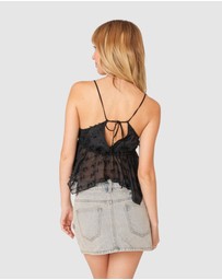EDIKTED - Flutter Frilled Tie Back Top