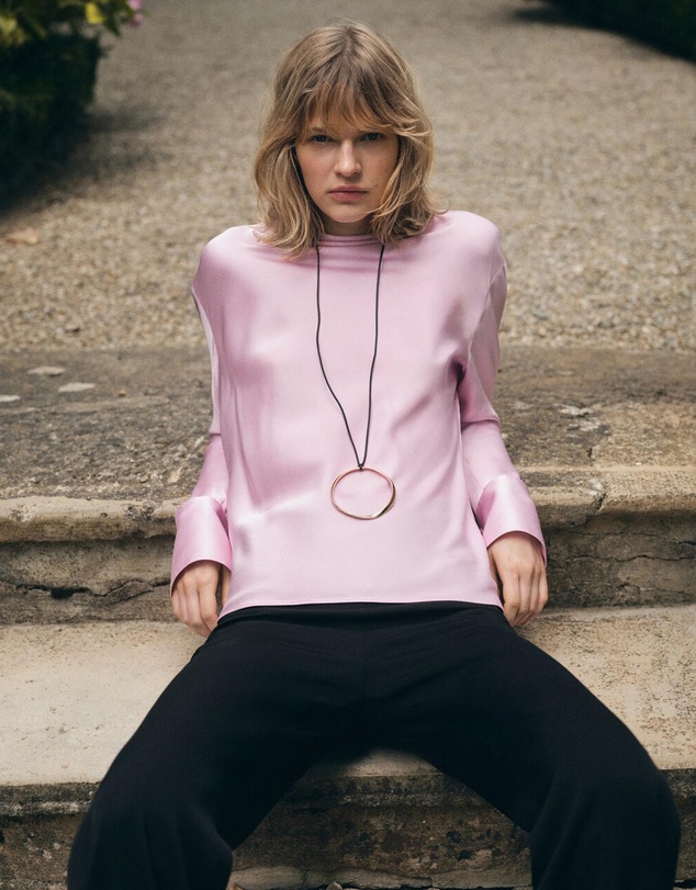 M.N.G - Satin Blouse With Draped Back