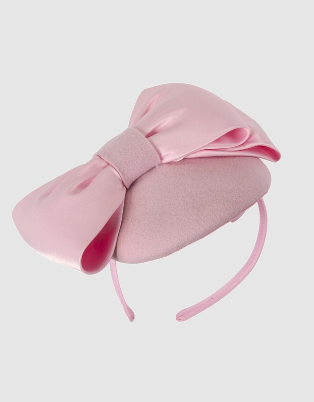 Max Alexander - Felt Pink Winter Pillbox Fascinator with Bow