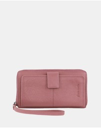 Pierre Cardin - Pierre Cardin Women's Leather Zip around wallet w/ Wristlet