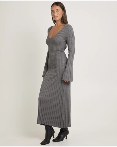 Subtitled - Sophie Long Sleeve Rib Knit Dress